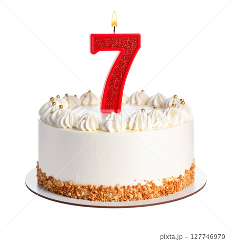 Birthday cake with number separated from background Birthday cake with number separated from background 127746970