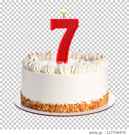 Birthday cake with number separated from background 127746970