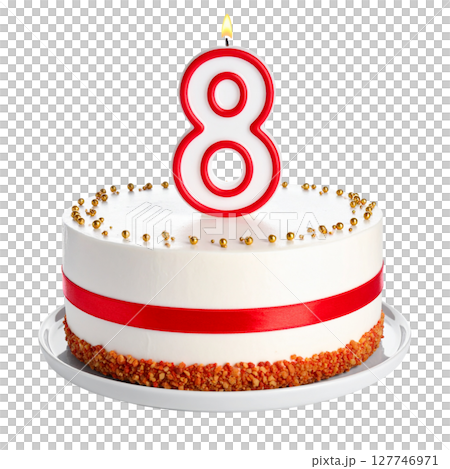 Birthday cake with number separated from background Birthday cake with number separated from background 127746971