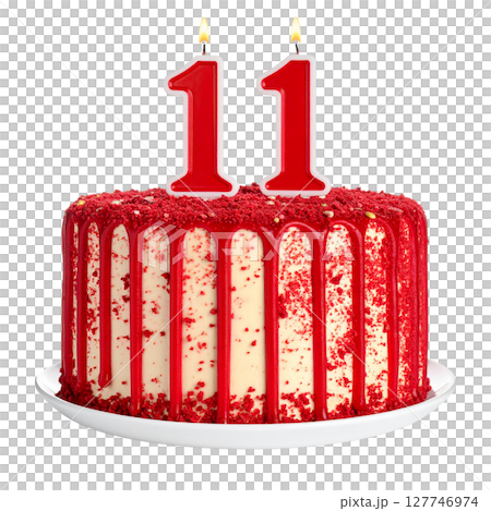 Birthday cake with number separated from background 127746974