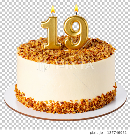 Birthday cake with number separated from background 127746981