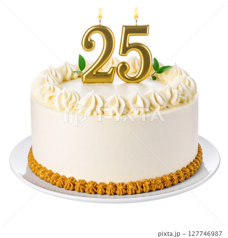 Birthday cake with number separated from background Birthday cake with number separated from background 127746987