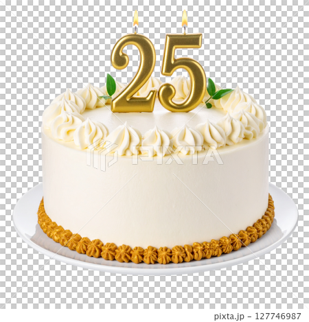 Birthday cake with number separated from background 127746987