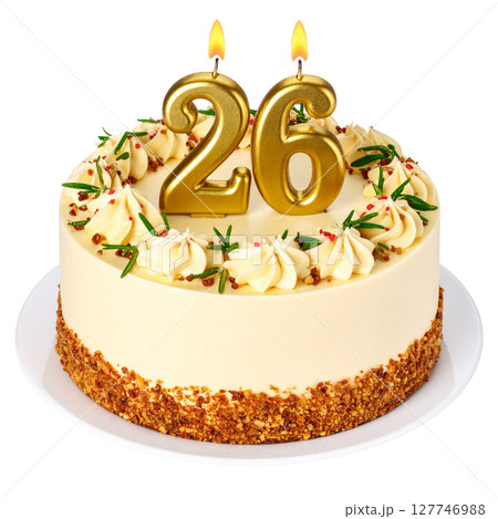 Birthday cake with number separated from background 127746988