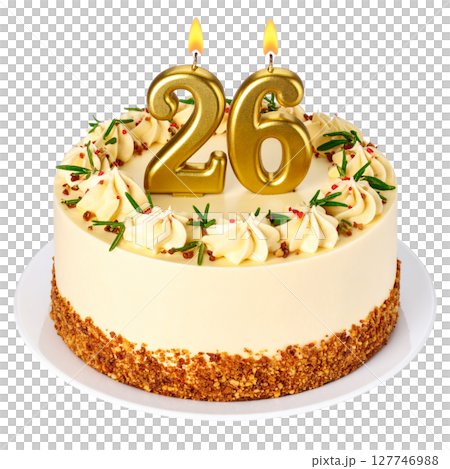 Birthday cake with number separated from background 127746988
