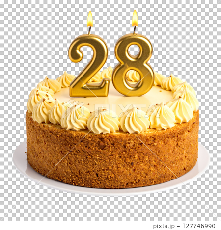 Birthday cake with number separated from background Birthday cake with number separated from background 127746990