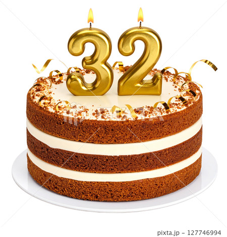 Birthday cake with number separated from background Birthday cake with number separated from background 127746994
