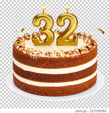 Birthday cake with number separated from background Birthday cake with number separated from background 127746994