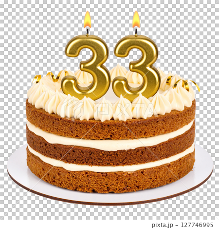 Birthday cake with number separated from background Birthday cake with number separated from background 127746995