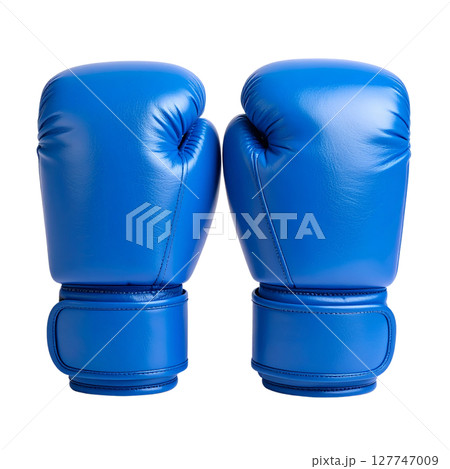 Blue boxing gloves are isolated on white, ready for sport and competition Blue boxing gloves are isolated on white, ready for sport and competition 127747009