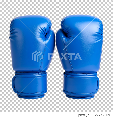 Blue boxing gloves are isolated on white, ready for sport and competition Blue boxing gloves are isolated on white, ready for sport and competition 127747009