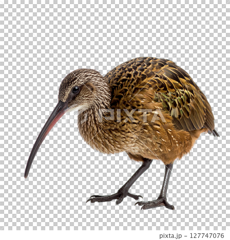 White-isolated pheasant, a wild brown bird, with feathers and a beak 127747076