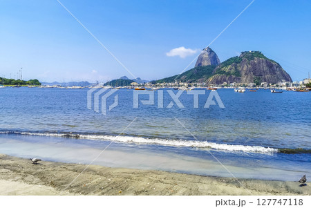 Sugarloaf mountain and Botafogo Beach panorama Rio de Janeiro Brazil. 127747118