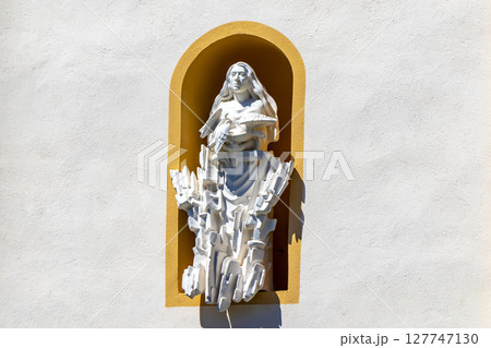 Barbara church cathedral Christian art and ornaments in Fliess Austria. Barbara church cathedral Christian art and ornaments in Fliess Austria. 127747130