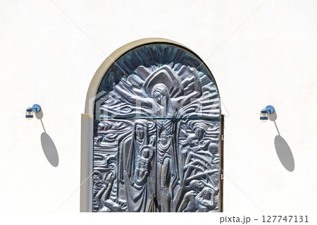 Barbara church cathedral Christian art and ornaments in Fliess Austria. Barbara church cathedral Christian art and ornaments in Fliess Austria. 127747131