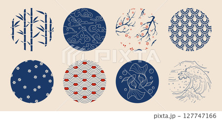 Japanese tradition circle patterns 127747166