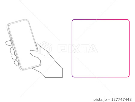 スマートフォンとQRコード画面 スマートフォンとQRコード画面 127747448