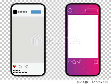 スマートフォンとSNS画面 127747450