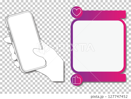 智慧型手機和SNS螢幕 127747452