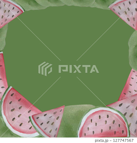 fruit border- frame watercolor 127747567