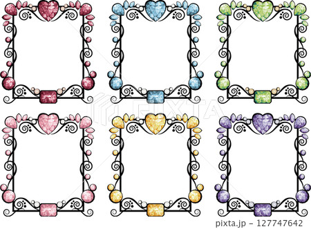 ジュエル風フレーム推し色セット四角形 127747642