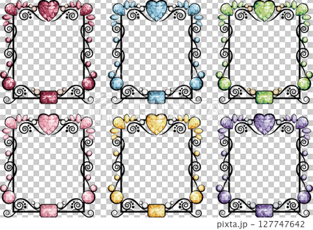 ジュエル風フレーム推し色セット四角形 127747642