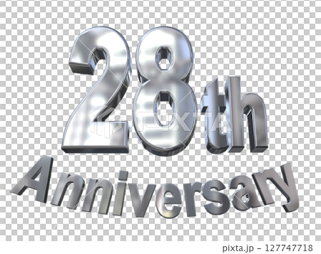 3DCG text "28th Anniversary/28th Anniversary Mark Sparkle" 127747718
