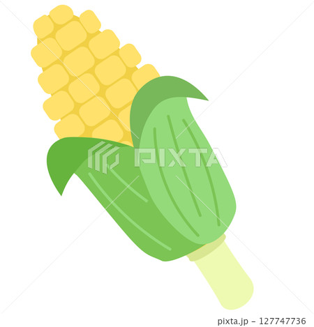 とうもろこし 葉っぱ付き 夏野菜 ベクターイラスト とうもろこし 葉っぱ付き 夏野菜 ベクターイラスト 127747736