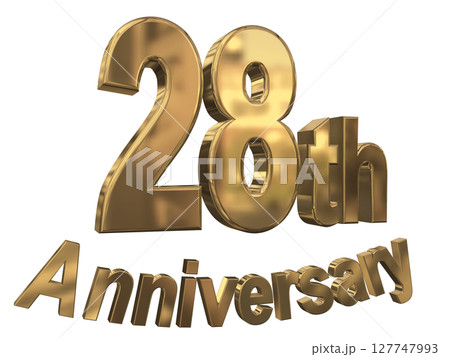 3DCG文字「28th Anniversary/28周年マークキラキラ」 127747993