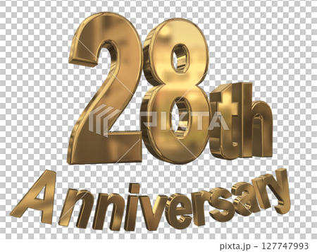 3DCG文字「28th Anniversary/28周年マークキラキラ」 127747993