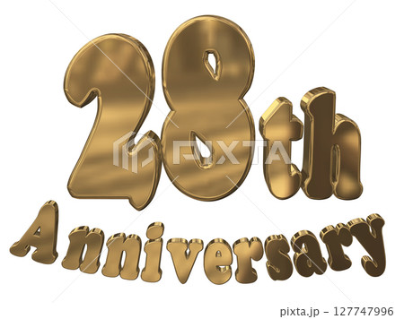 3DCG文字「28th Anniversary/28周年マークキラキラ」 127747996