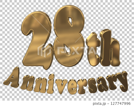 3DCG文字「28th Anniversary/28周年マークキラキラ」 127747996