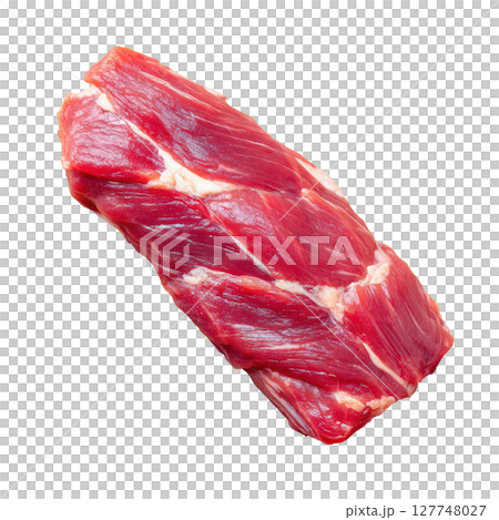 Fresh Raw Pork Tenderloin Isolated on White Background Perfect for Culinary Recipes and Food Photography 127748027