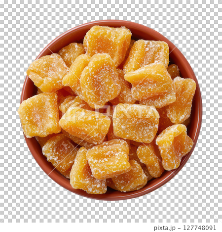 Sweet Potato Gnocchi Pieces in a Bowl with a Glossy Finish Ideal for Food Photography and Recipe Development 127748091