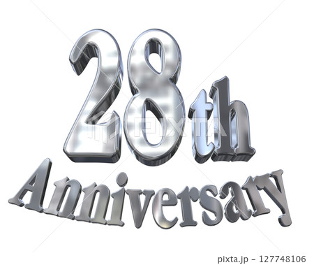3DCG文字「28th Anniversary/28周年マークキラキラ」 127748106