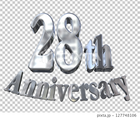 3DCG text "28th Anniversary/28th Anniversary Mark Sparkle" 127748106