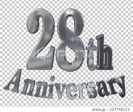 3DCG文字「28th Anniversary/28周年マークキラキラ」 127748113