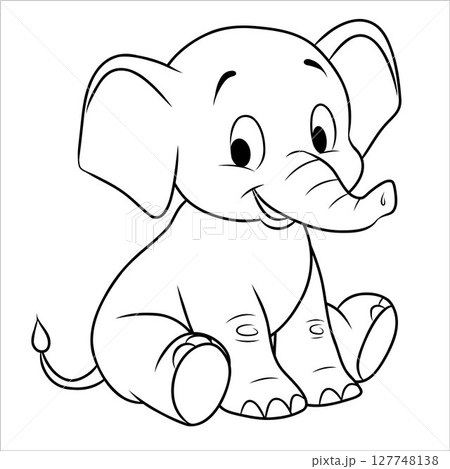 Cute baby elephant coloring page Cute baby elephant coloring page 127748138