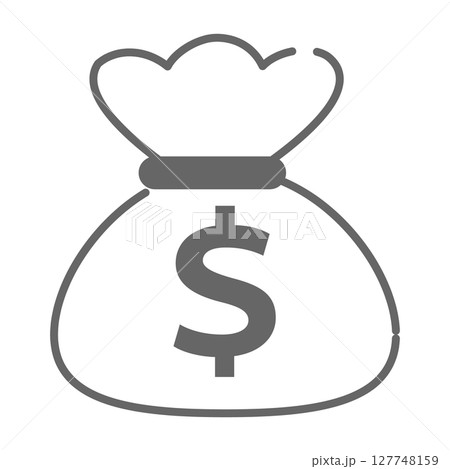 ドルマーク付きのお金袋のイラストアイコン 127748159
