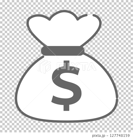 Illustration icon of a money bag with a dollar sign Illustration icon of a money bag with a dollar sign 127748159