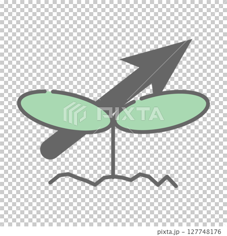 Up arrow and sprout growing icon Up arrow and sprout growing icon 127748176