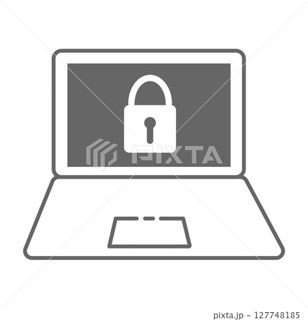 ロックされたノートパソコンのアイコンイラスト 127748185