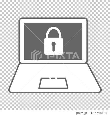 ロックされたノートパソコンのアイコンイラスト 127748185