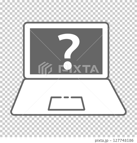 ノートパソコンの画面にクエスチョンマークのアイコン ノートパソコンの画面にクエスチョンマークのアイコン 127748186