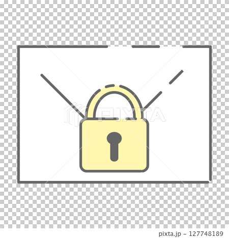 Security mail icon illustration with padlock 127748189