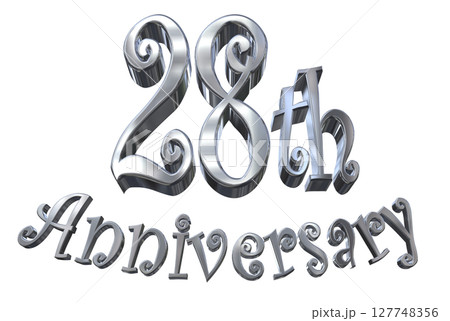 3DCG文字「28th Anniversary/28周年マークキラキラ」 127748356