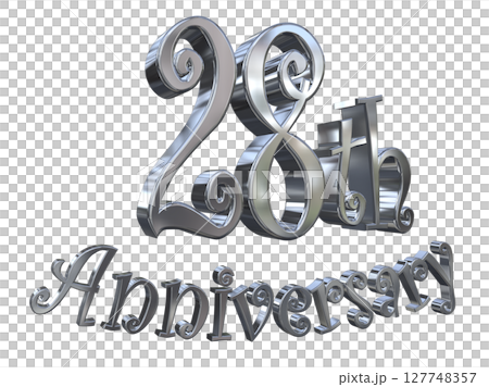 3DCG text "28th Anniversary/28th Anniversary Mark Sparkle" 127748357