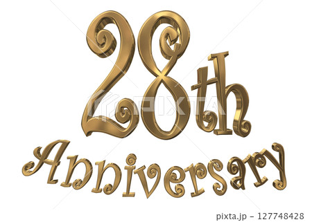 3DCG文字「28th Anniversary/28周年マークキラキラ」 3DCG文字「28th Anniversary/28周年マークキラキラ」 127748428