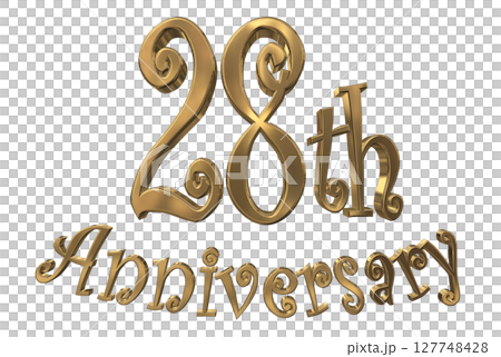 3DCG文字「28th Anniversary/28周年マークキラキラ」 3DCG文字「28th Anniversary/28周年マークキラキラ」 127748428