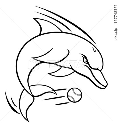 Dolphin Animal Softball Baseball Team Mascot Dolphin Animal Softball Baseball Team Mascot 127748573